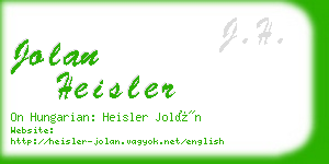 jolan heisler business card